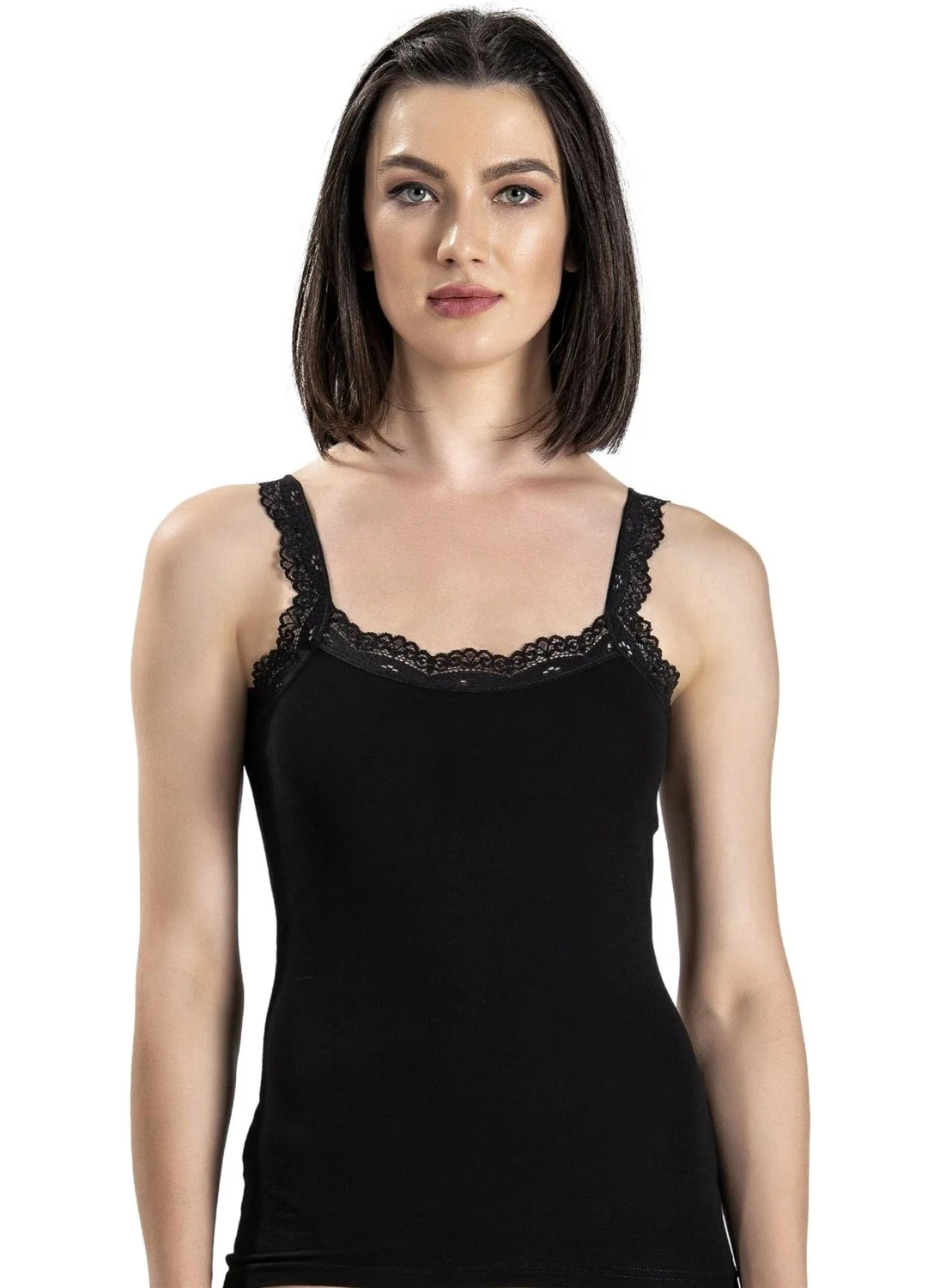 Jiber Women's Lace Wide Strap Lycra Undershirt 505 - 12 Pieces