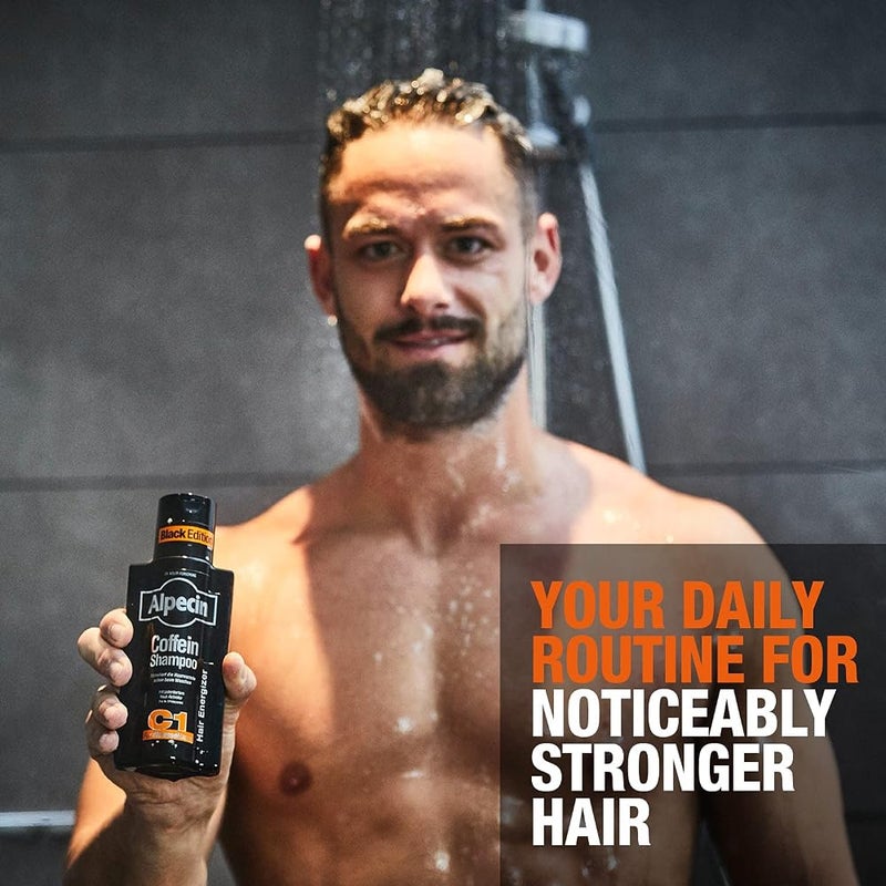 Alpecin Caffeine Shampoo C1 Black Edition with Bold Fragrance 8.45 oz I Hair Performance Enhancer Promotes Natural Hair Growth and Thickness I Energizes Scalp - Image 3
