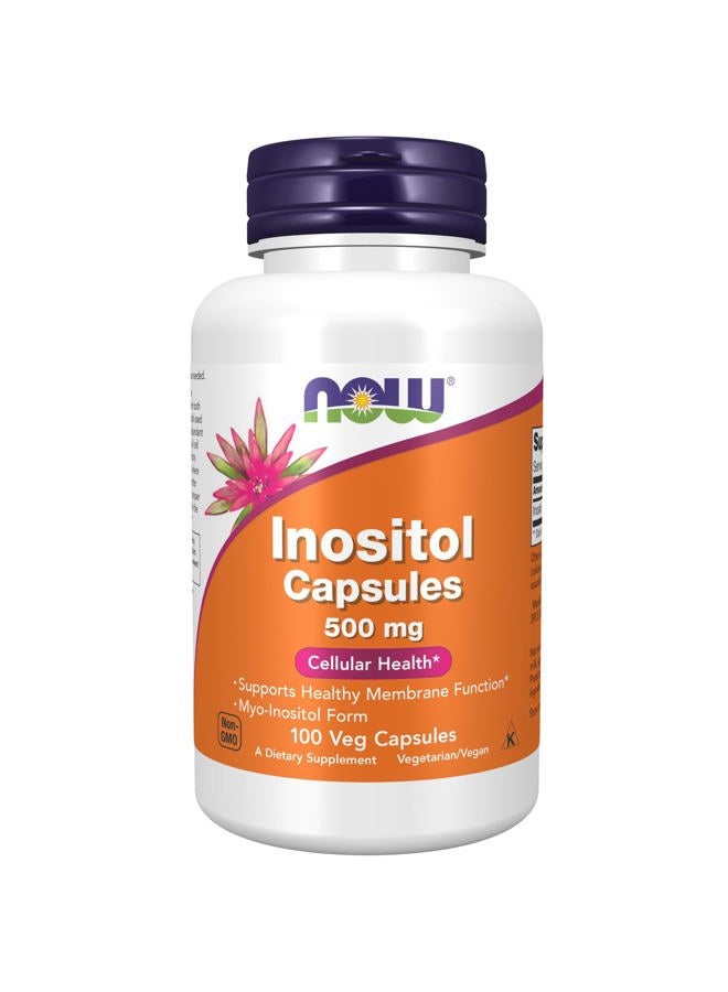 Now Foods Inositol 500mg, 100 Veg Capsules - Image 1