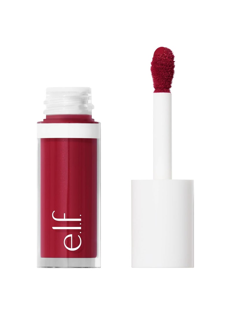 إلف أحمر خدود سائل كامو من إي.إل.إف.، بلون التوت، يدوم طويلًا، يمنح لونًا غنيًا بالصبغة، ويمنح لمسة نهائية ناعمة وندية، نباتي وخالي من القسوة. - Image 1