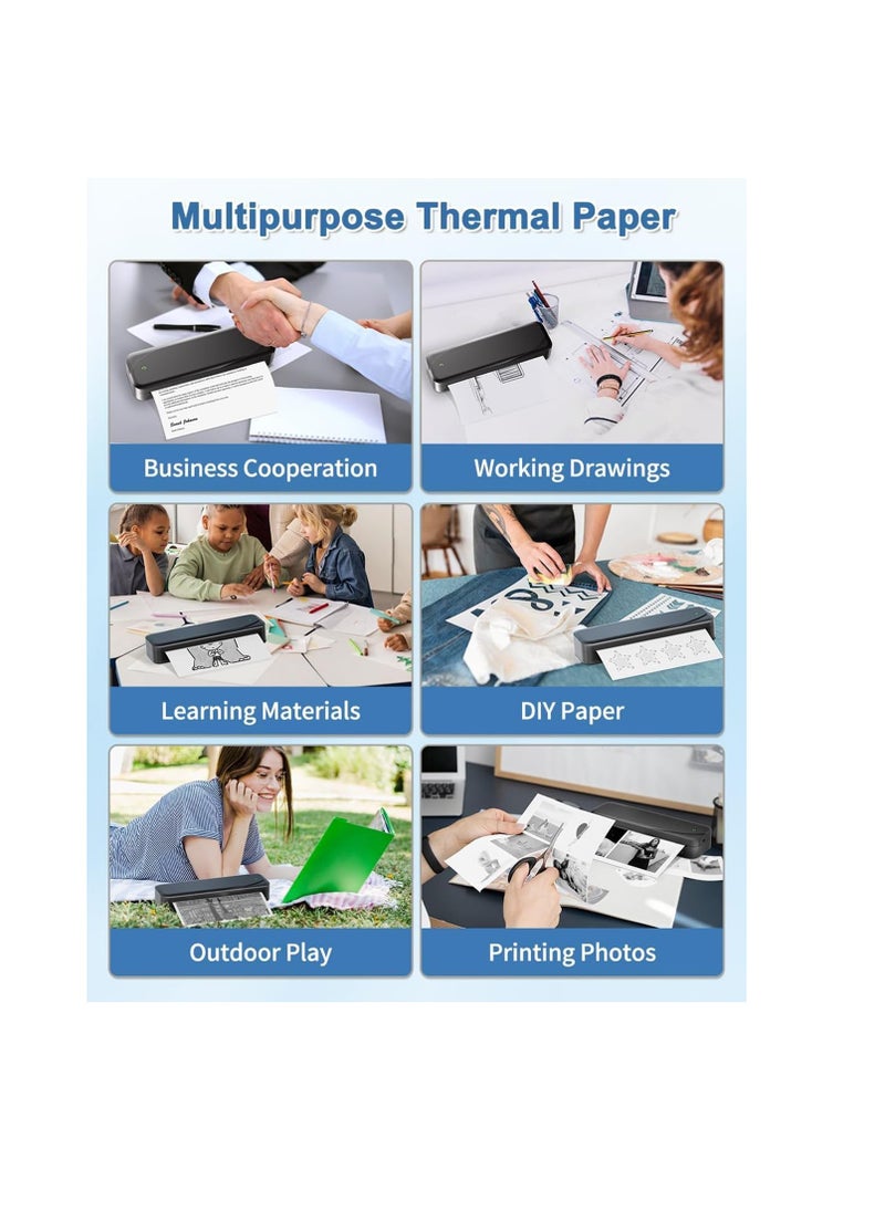 Terabyte - M832,831Portable Printer Thermal Paper,A4 Thermal Paper, Advance Thermal Printing, Thermal Roll Paper Compatible with M08F M832 M834 Portable Printer,2 Rolls - Image 1