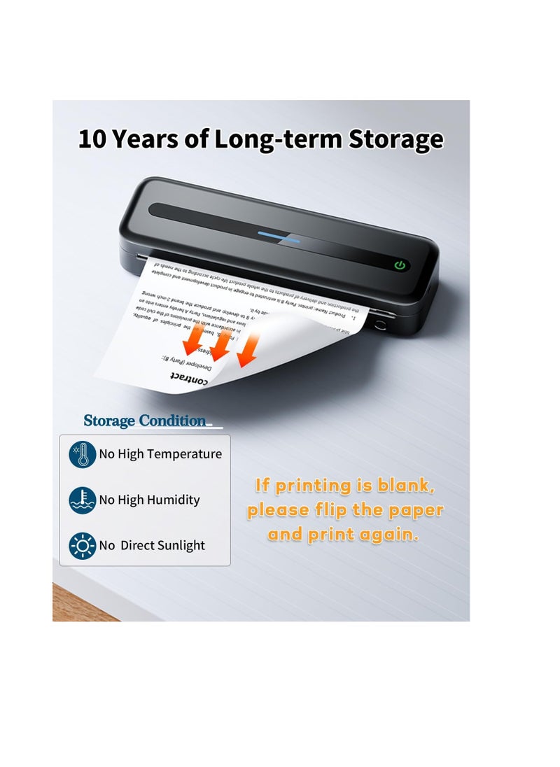Terabyte - M832,831Portable Printer Thermal Paper,A4 Thermal Paper, Advance Thermal Printing, Thermal Roll Paper Compatible with M08F M832 M834 Portable Printer,2 Rolls - Image 1