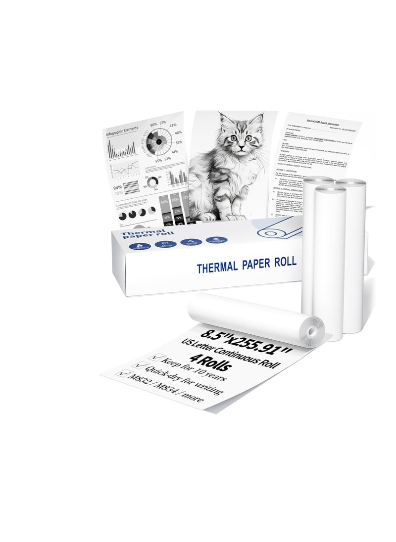 Terabyte - M832,831Portable Printer Thermal Paper,A4 Thermal Paper, Advance Thermal Printing, Thermal Roll Paper Compatible with M08F M832 M834 Portable Printer,2 Rolls - Image 1