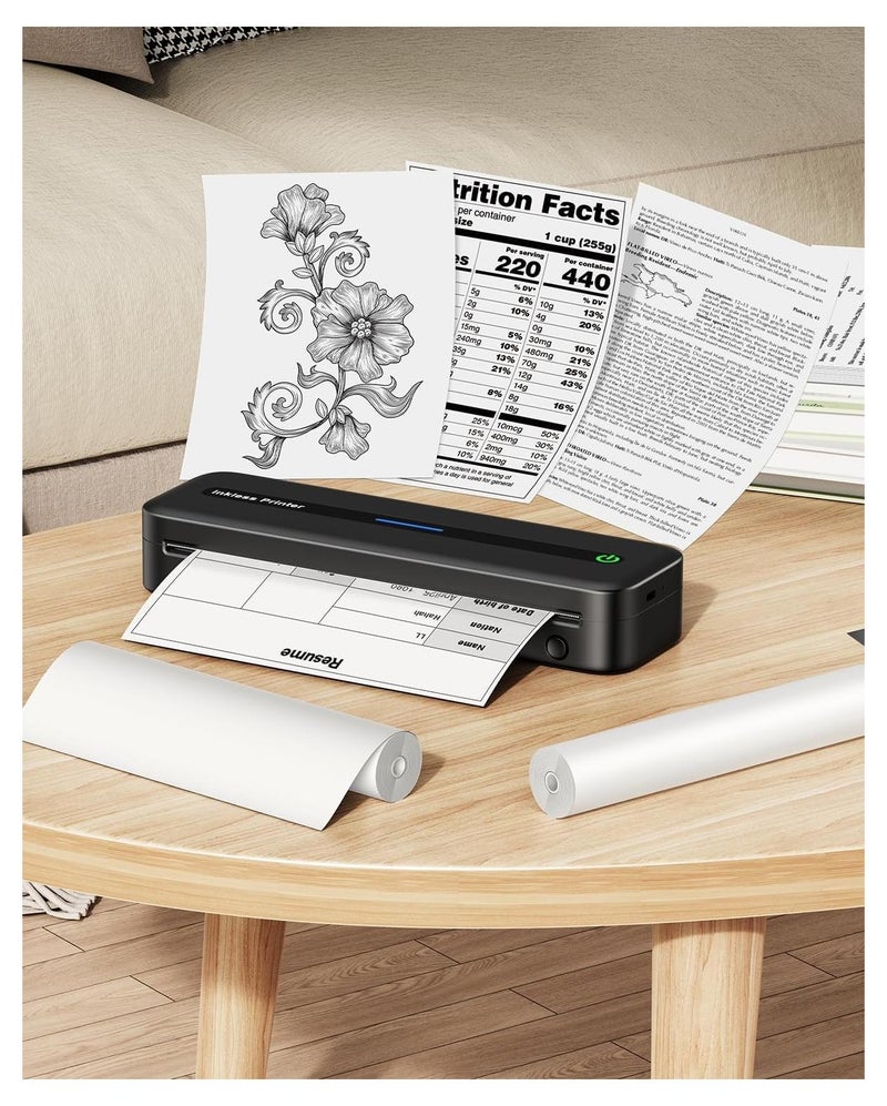 Terabyte طابعة محمولة M832,831 ورق حراري، ورق حراري A4، طباعة حرارية متقدمة، ورق لفة حراري متوافق مع طابعة M08F M832 M834 المحمولة، 2 لفة - Image 1