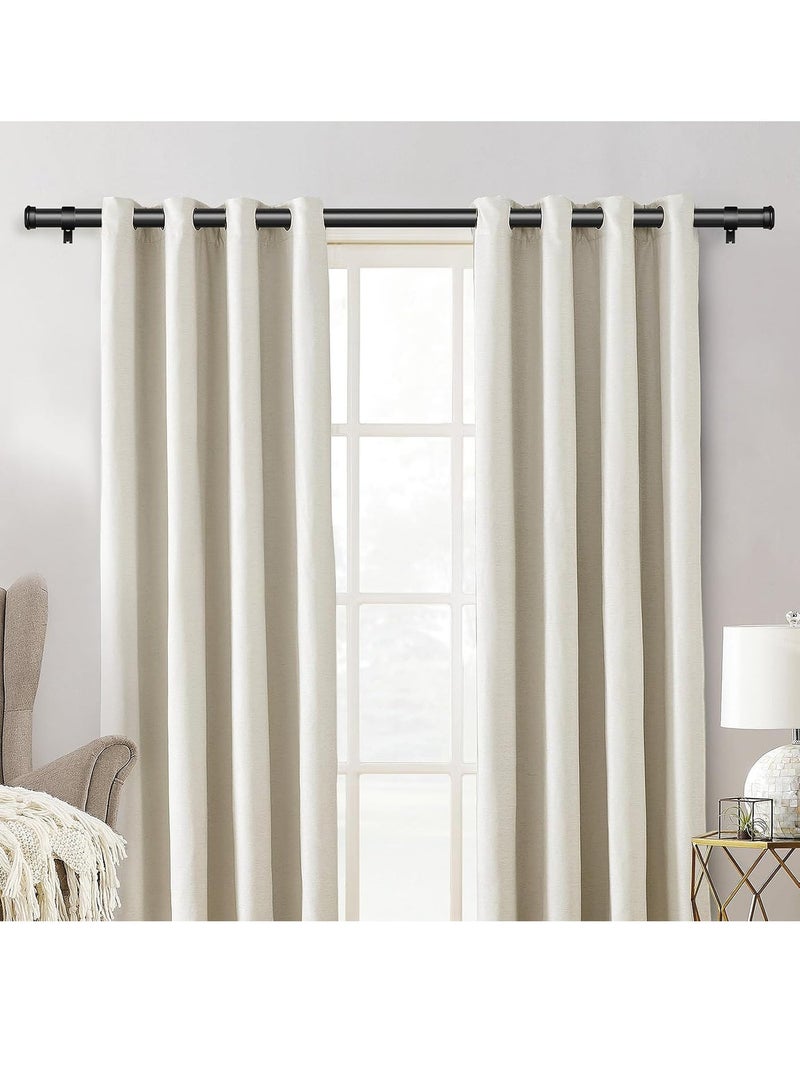 Uwals Heavy Duty Curtain Rods for Windows, 25MM Black Curtain Rods for Outdoor, Farmhouse, Bedroom, Kitchen, Living Room, Adjustable Easy Install Curtain Rods (Black,18"-45") - Image 2
