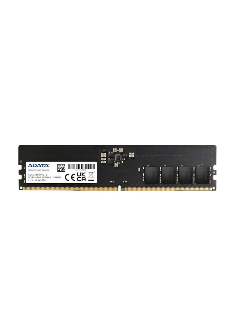 أداتا وحدة ذاكرة رام مفردة DDR5 من ايه داتا، AD5U480016G-S بريميير 16 جيجابايت 4800 ميجاهرتز يوديم، اسود، سعة 16.0 GB  - Image 2