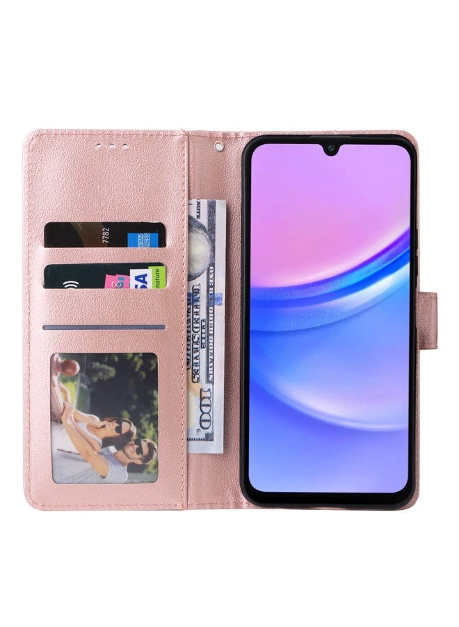 general for Samsung Galaxy A36 Wallet Case,3 Card Slots and 1 Cash Slot with Stand, Classics Leather Magnetic Flip Wrist Strap Protective Cover for Samsung A36 5G - Image 4