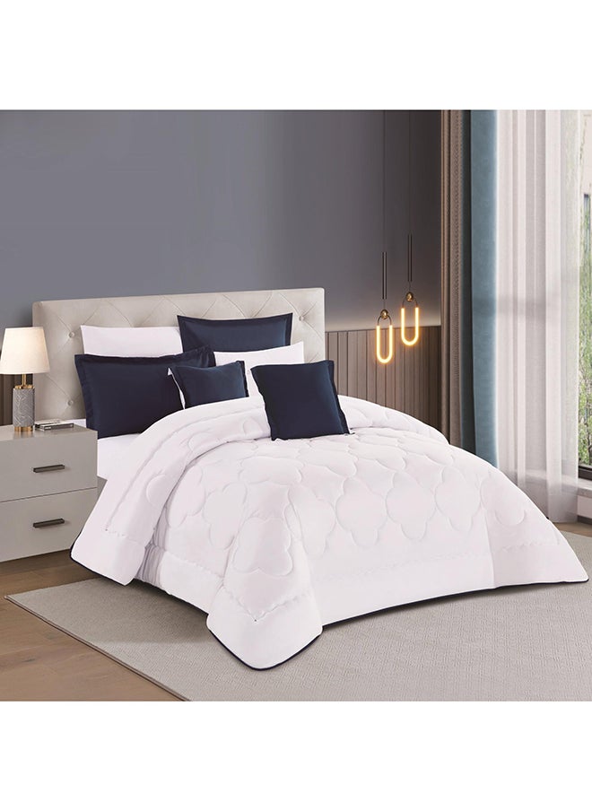 Stargold Duvet Cover Set 8 Pieces Comforter Set with Bed Skirt Quilt Cover Fitted Sheet Pillow Cover Comforter 220X240 cm King Size Mattress  - Image 2