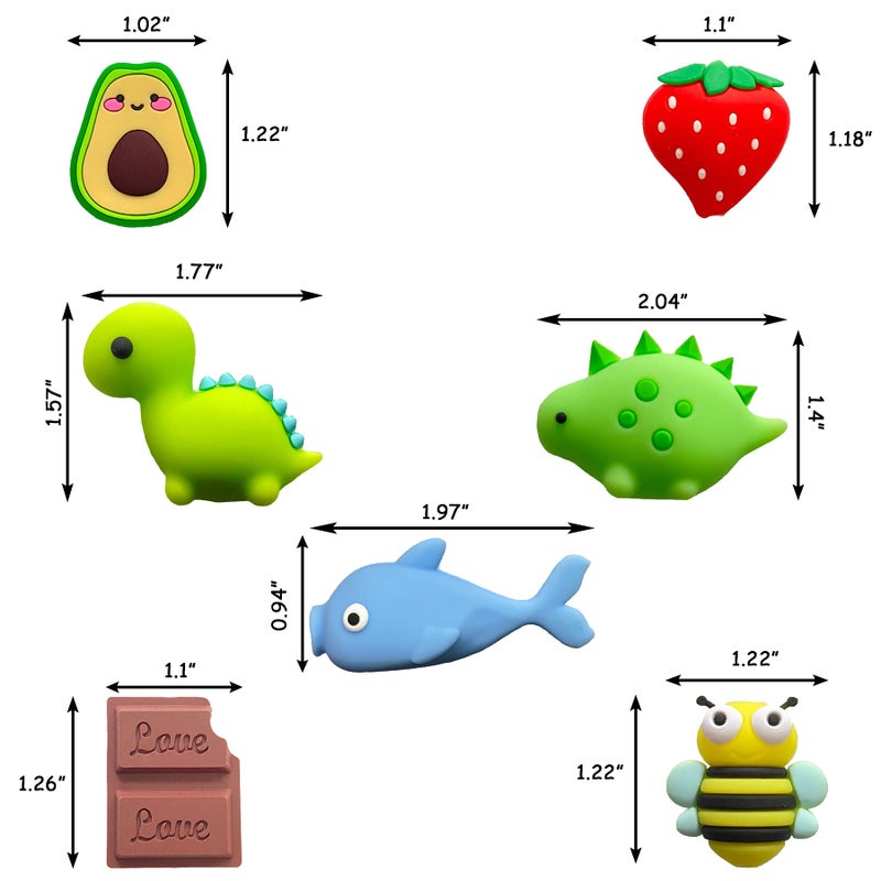 ZAKVOOR 15 Pack USB Charger Protector, Cute Animal & Fruit Design, Protects & Decorates USB Cables, Compatible with Smartphones, Tablets & Computers - Image 3