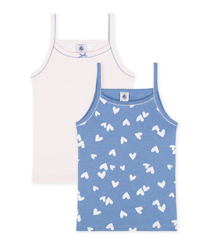بيتي باتو Pack Of Children's Cotton Tank Tops With Hearts