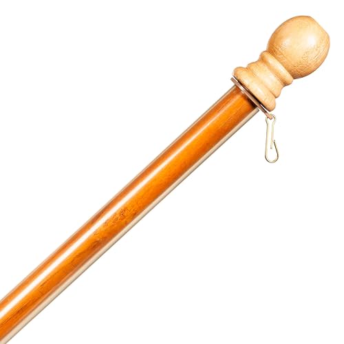 Evergreen Flag 56" Solid Wood Flag Pole with Holder and Anti-Wrap Tube for 3'x5' Estate Flag with Pole Sleeve, Outdoor Weatherproof Use for Residential or Commercial - Image 1