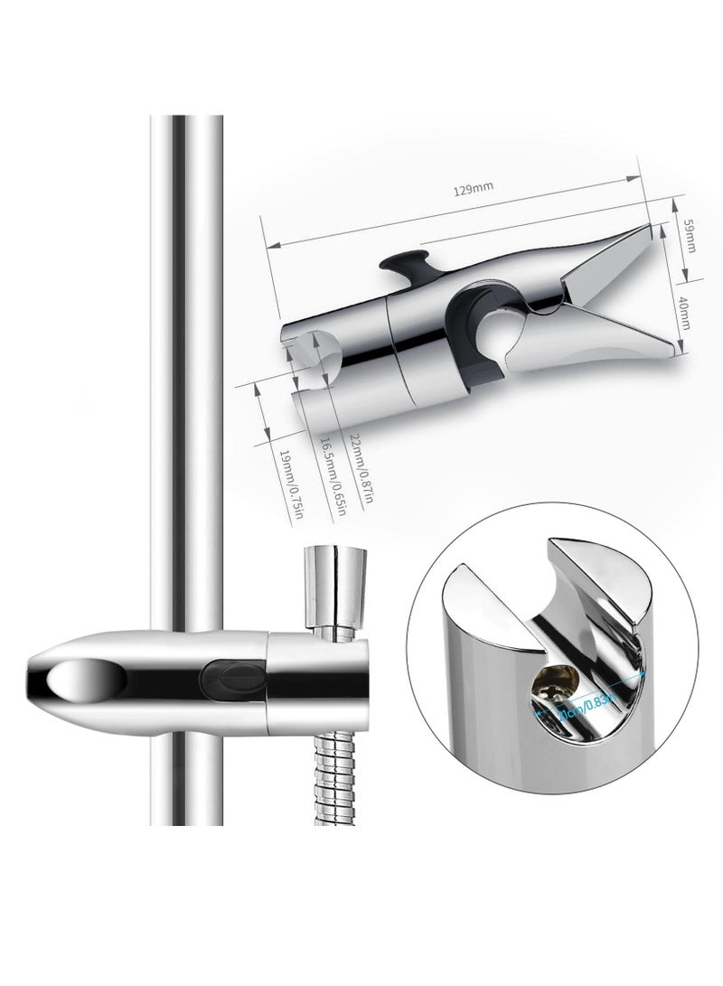حامل رأس الدش، حامل دش بقطر 18-25 مم، مشبك حامل دش عالمي قابل للتعديل، لعمود انزلاق دش الحمام، مطلي بالكروم - Image 2
