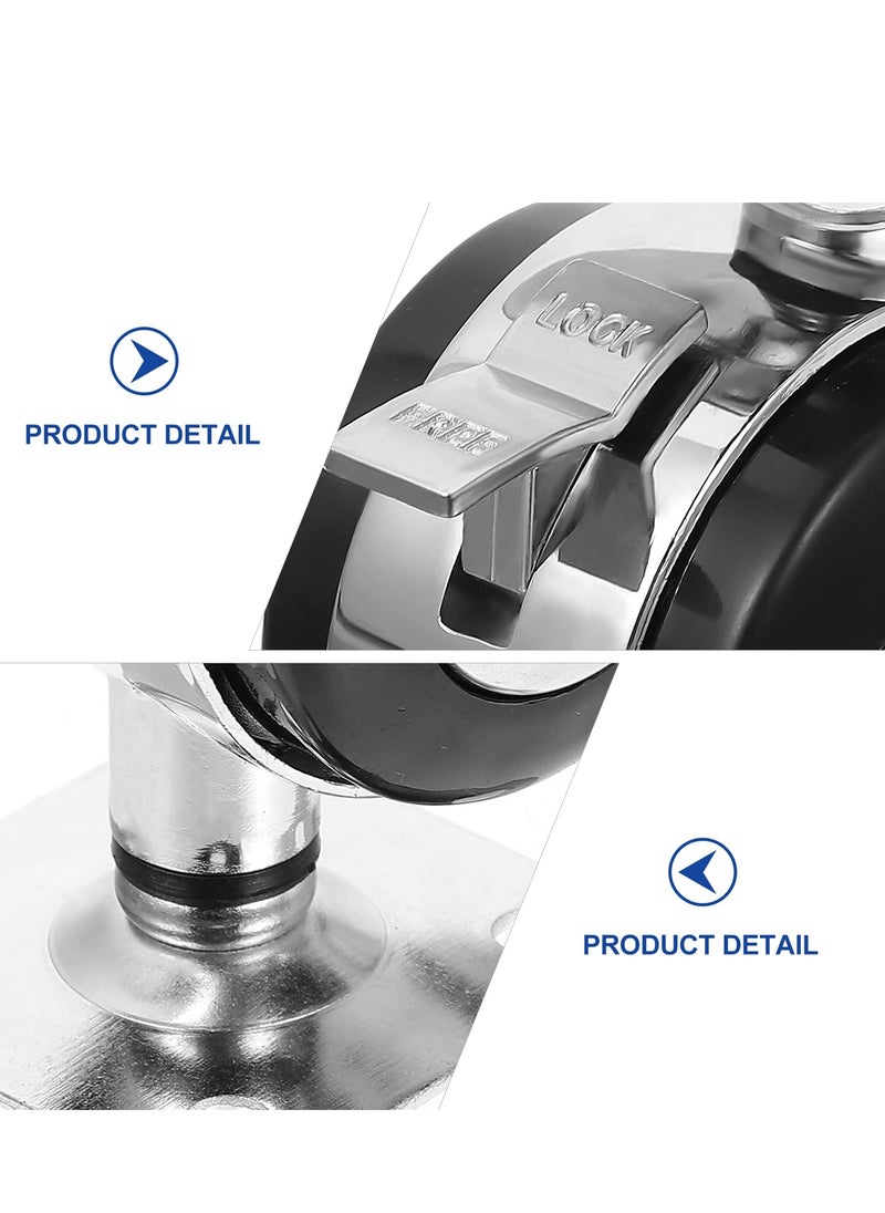 SYOSI - Office Chair Caster Wheels, Universal Fit 2 Inch Casters, Set of 4 Replacement Swivel Caster Wheels with Brake System, Noise Free, for Hardwood Floor and Carpets (2 Inch) - Image 1
