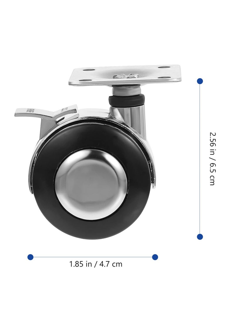 SYOSI Office Chair Caster Wheels, Universal Fit 2 Inch Casters, Set of 4 Replacement Swivel Caster Wheels with Brake System, Noise Free, for Hardwood Floor and Carpets (2 Inch)  - Image 4