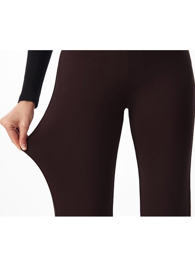AFITNE Women's Yoga Dress Pants Strechy Straight Leg Work Pants Business Office Casual Slacks with Pockets, Brown, L - Image 5