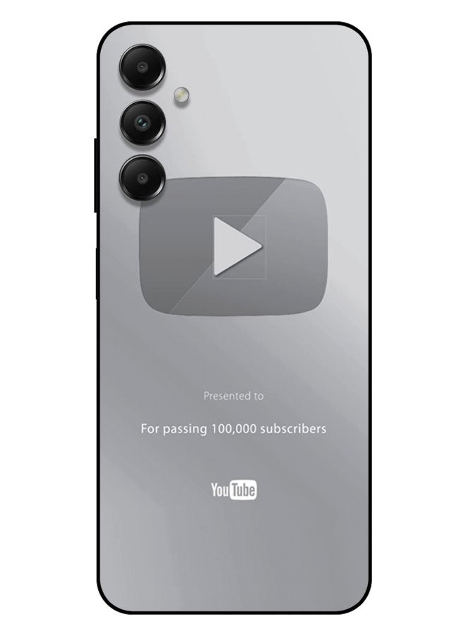 EYE CATCH Printed Protective Case Cover For Samsung Galaxy A05S -  Silver Youtube Plate - Image 1