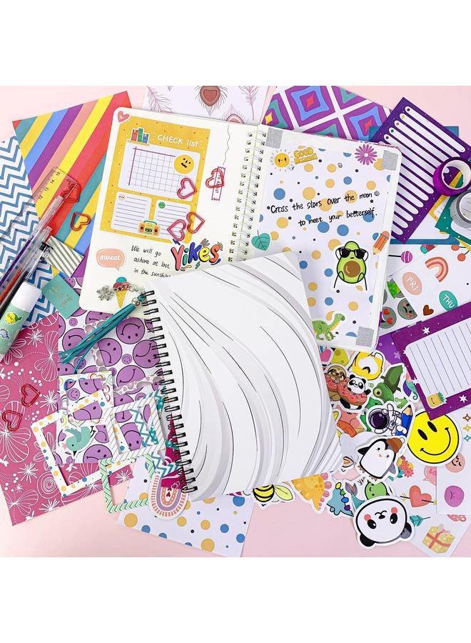 Bluejw Cross-border DIY JOUNARY SET Purple Hand Account Diary Gift Box Scrapbook Sticker Children's Stationery Suit - Image 3