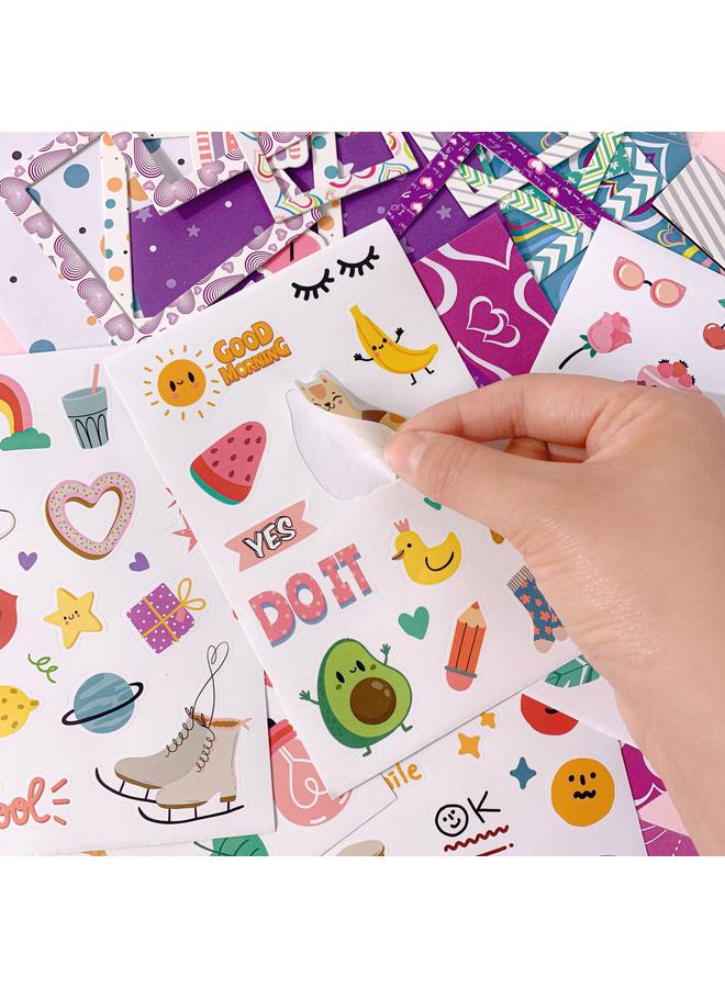 Bluejw Cross-border DIY JOUNARY SET Purple Hand Account Diary Gift Box Scrapbook Sticker Children's Stationery Suit - Image 4