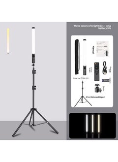 Mobile Phone Live Handheld Led Fill Light Outdoor Photography Atmosphere Light Double Color Temperature Full Color Rgb Baffle Stick Light-Light Source Color:[type B Handheld Rod Light - Three Colors Of Temperature + No Baffle + Metal Pan/tilt + 2.1m Thickened Bracket]