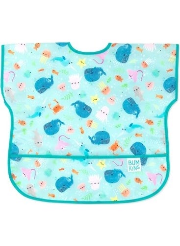 BUMKiNs Short Sleeve Apron (Age 1-3) - Ocean Life  - Image 1