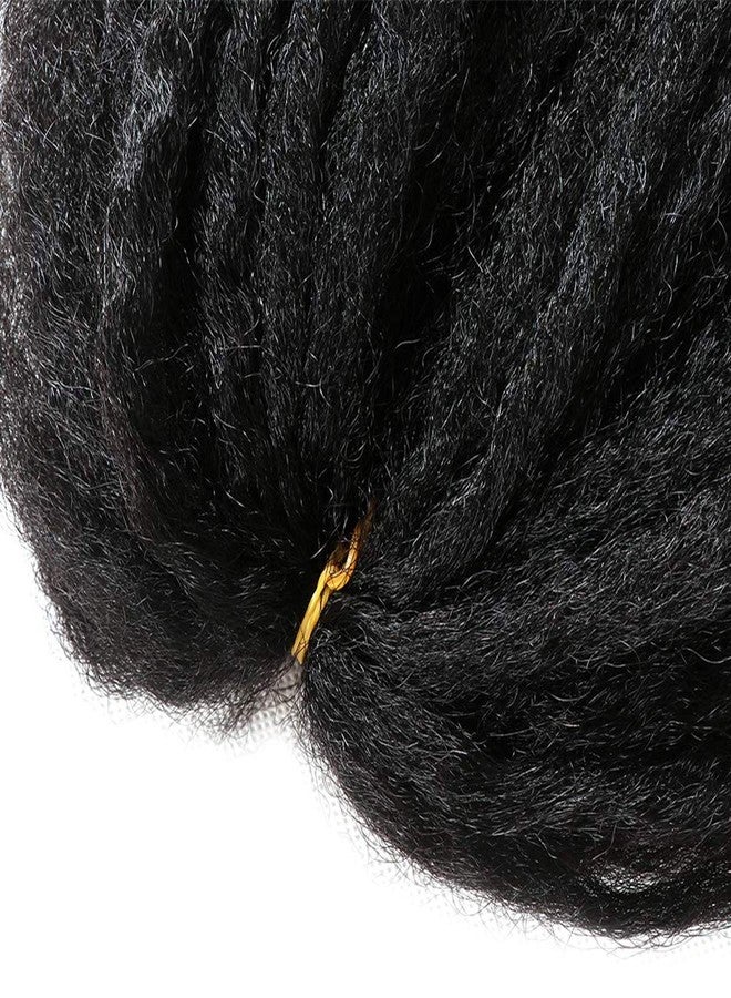 BAISAI 3 Packs Kinky Marley Braiding Hair for Twists 18 Inch Long Afro Kinky Marley Hair Twist for Butterfly Locs Crochet Braids Hair(1B#) - Image 3