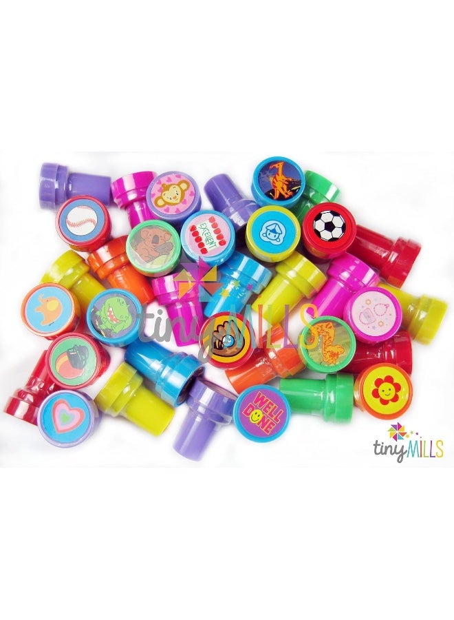 TINYMILLS 50 Pcs Assorted Stampers for Kids - Birthday Party Favors - Image 1