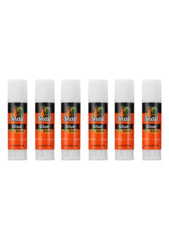 LAWAZIM Snail Glue Stick Set-6 Piece 8g- Non-toxic Washable Child-safe Quick-drying Multi-purpose Versatile Portable Compact Twist-up adhesive sticks for School Office Craft Art Stationery Paper and Cardboard  - Image 1