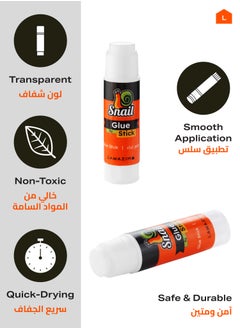 LAWAZIM Snail Glue Stick Set-6 Piece 8g- Non-toxic Washable Child-safe Quick-drying Multi-purpose Versatile Portable Compact Twist-up adhesive sticks for School Office Craft Art Stationery Paper and Cardboard  - Image 2