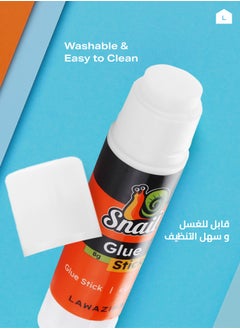 LAWAZIM Snail Glue Stick Set-6 Piece 8g- Non-toxic Washable Child-safe Quick-drying Multi-purpose Versatile Portable Compact Twist-up adhesive sticks for School Office Craft Art Stationery Paper and Cardboard  - Image 3