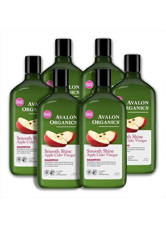 Avalon Organics Shampoo, Smooth Shine Apple Cider Vinegar, 11 Oz (Pack of 6)  - Image 3