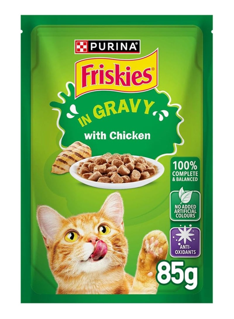 PURINA Purina Friskies Cat Food in Gravy with Chicken , 85g 