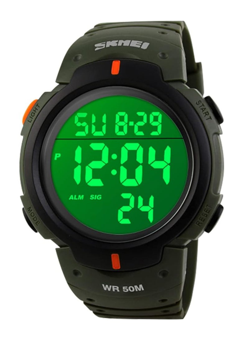 SKMEI SKMEI 1068 Multifunction Sport Watch For Men Black-Green  - Image 1
