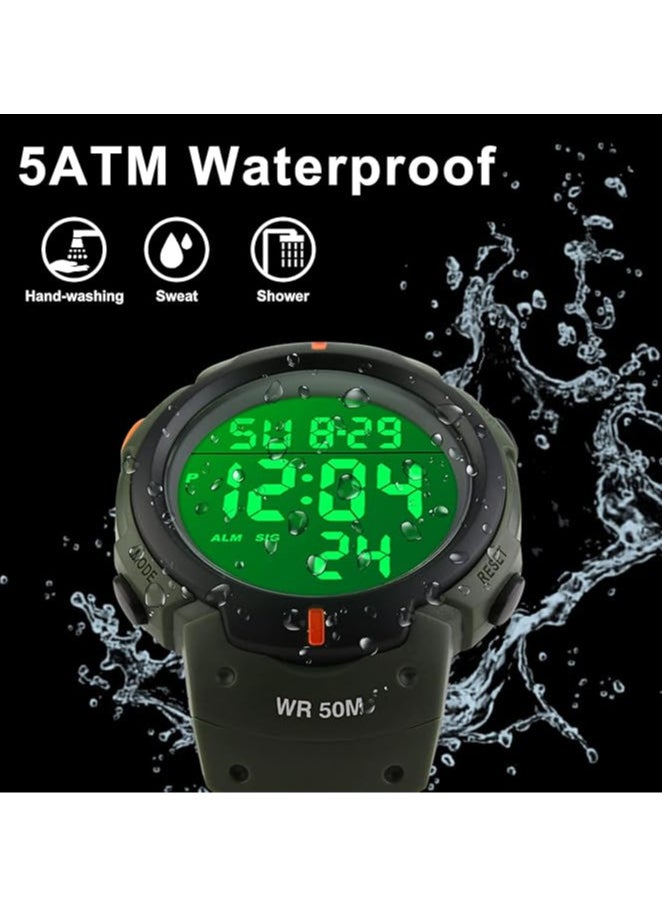 SKMEI SKMEI 1068 Multifunction Sport Watch For Men Black-Green  - Image 5