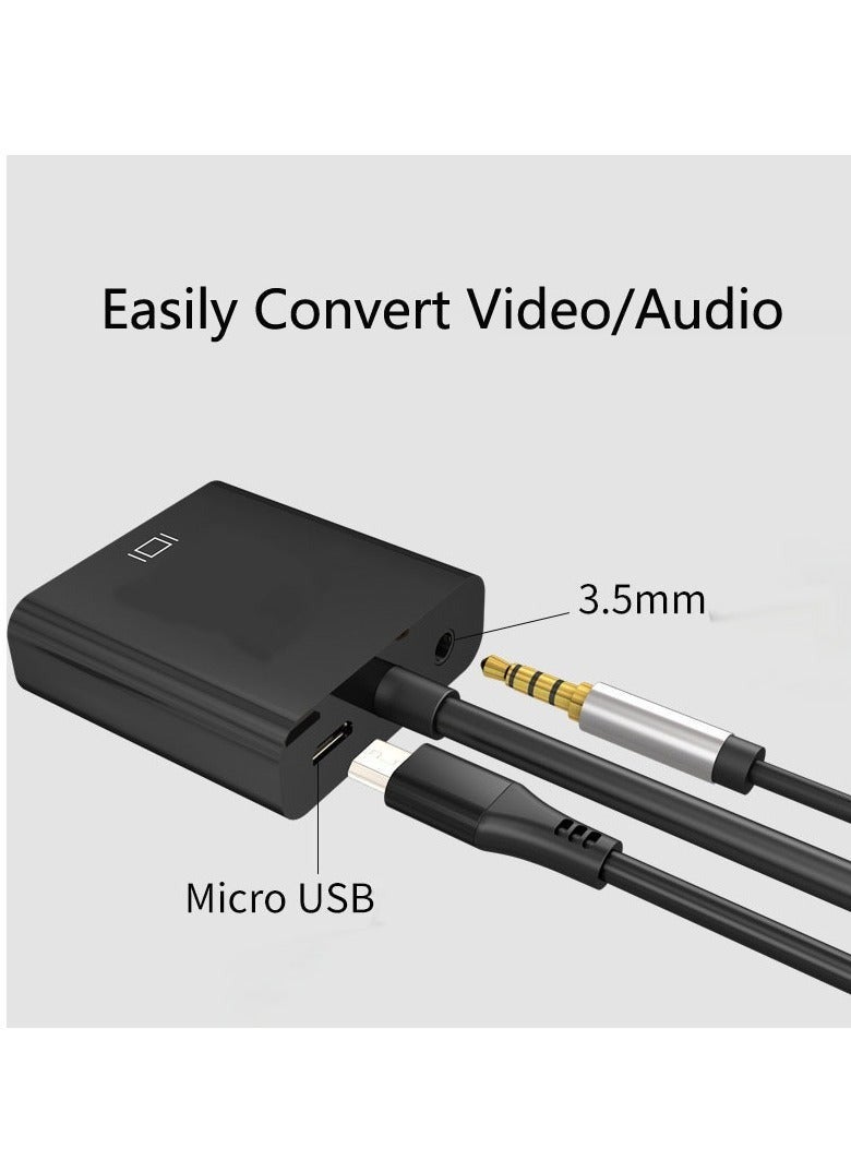 1080P Portable HDMI to VGA Adapter Converter Cable and USB Power 3.5mm Audio Cable - Image 4