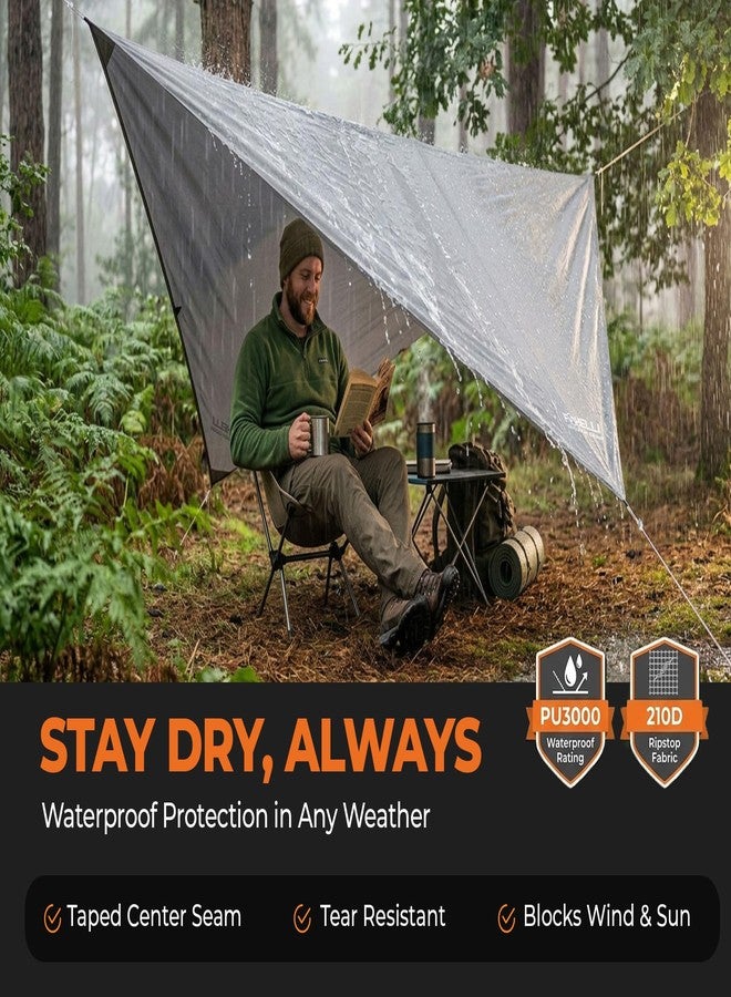 Foxelli Hammock Rain Fly - Waterproof Lightweight Tent & Hammock Rain Tarp for Camping, Backpacking w/Easy Setup Including Extra Long Guy Lines & Stakes - Image 2