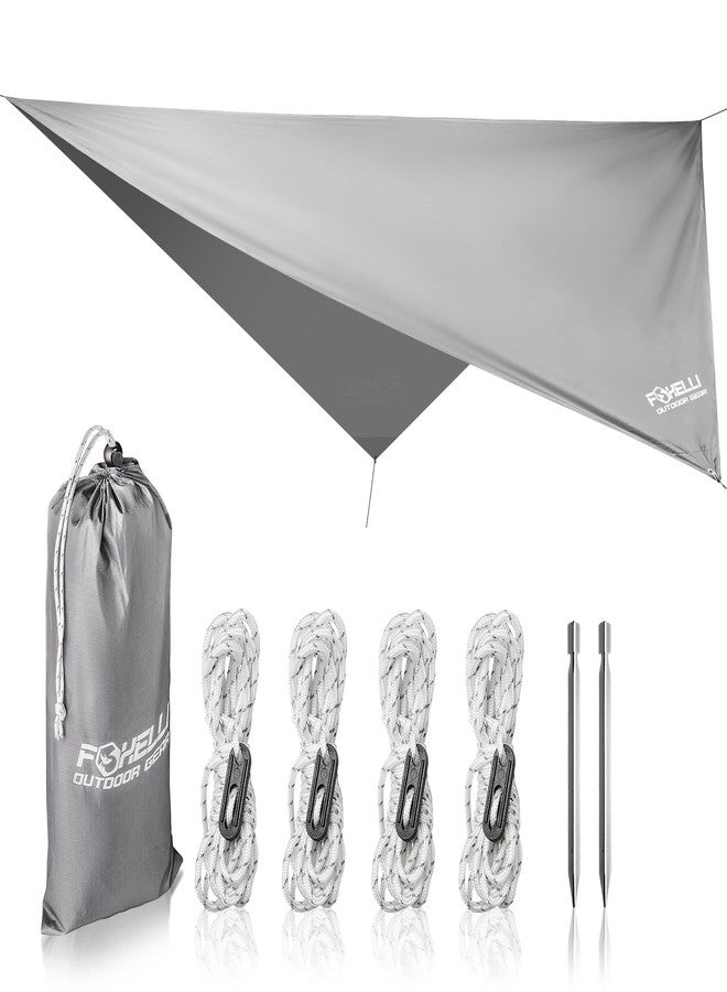 Foxelli Hammock Rain Fly - Waterproof Lightweight Tent & Hammock Rain Tarp for Camping, Backpacking w/Easy Setup Including Extra Long Guy Lines & Stakes - Image 1