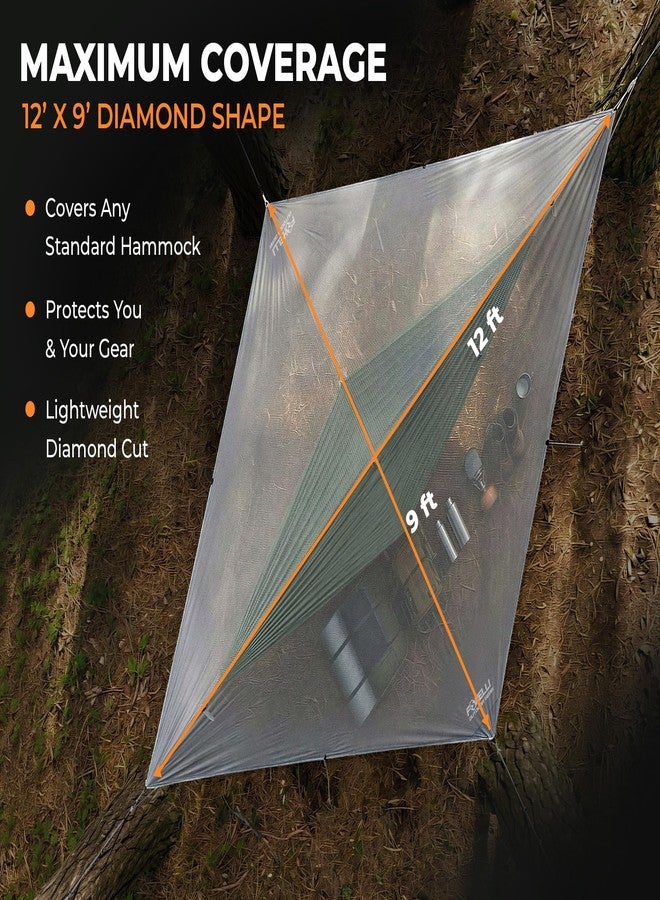 Foxelli Hammock Rain Fly - Waterproof Lightweight Tent & Hammock Rain Tarp for Camping, Backpacking w/Easy Setup Including Extra Long Guy Lines & Stakes - Image 4