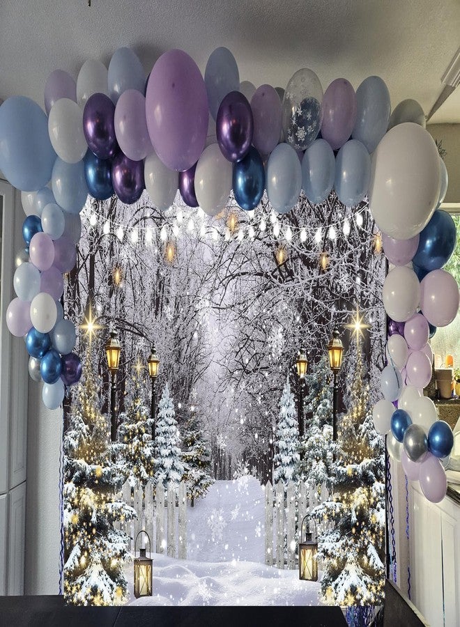 CINRAY Winter Wonderland Scene Backdrop 7x5FT Winter Snowflake Christmas Tree Forest Scene Photography Background Snowy Xmas Party Decorations Supplies Photo Props - Image 4