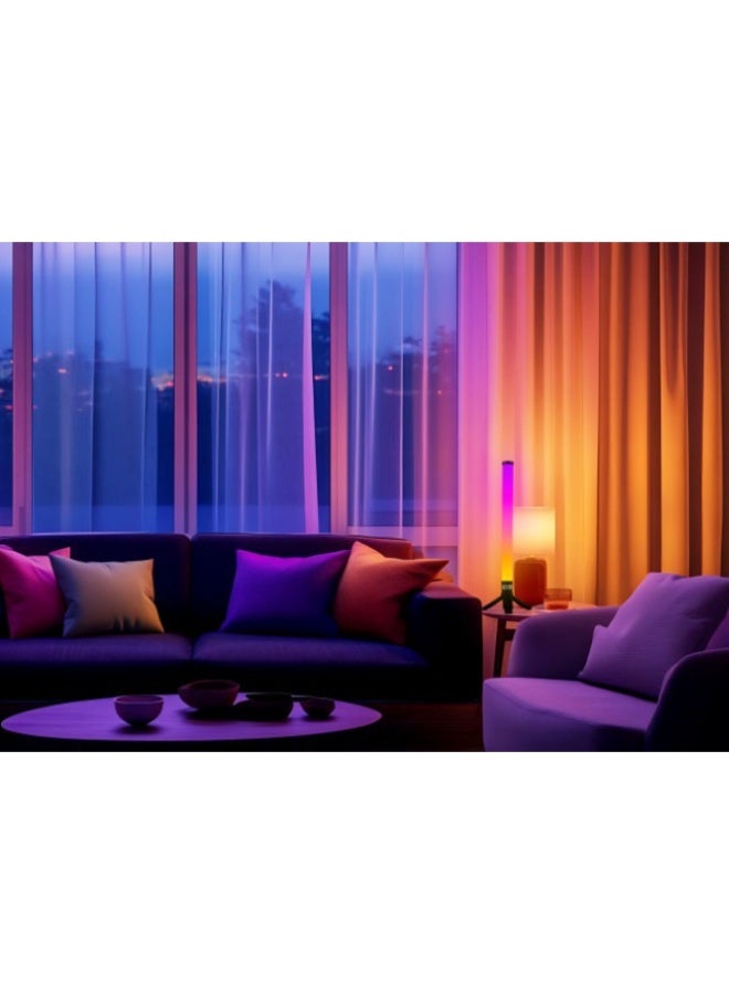 لمبة طاولة سطحية'ambient' RGB متعددة الألوان ذاتي التحكم عن بعد، بطول 30 سم ومجموعة مزدوجة، مناسبة لغرف الألعاب والغرف النومية، تتزامن الإضاءة مع الصوت لخلق مناخًا نابضًا بالحيوية - Image 3