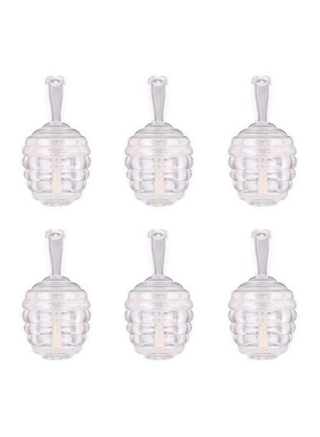 lasenersm 6 Pieces Empty Lip Gloss Tubes Reusable Lip Gloss Containers Honey Pots Shaped Lips Gloss Tube 9 Ml Empty Refillable Lips Gloss Bottles Diy Cosmetics Lipstick Containers, Transparent - Image 1