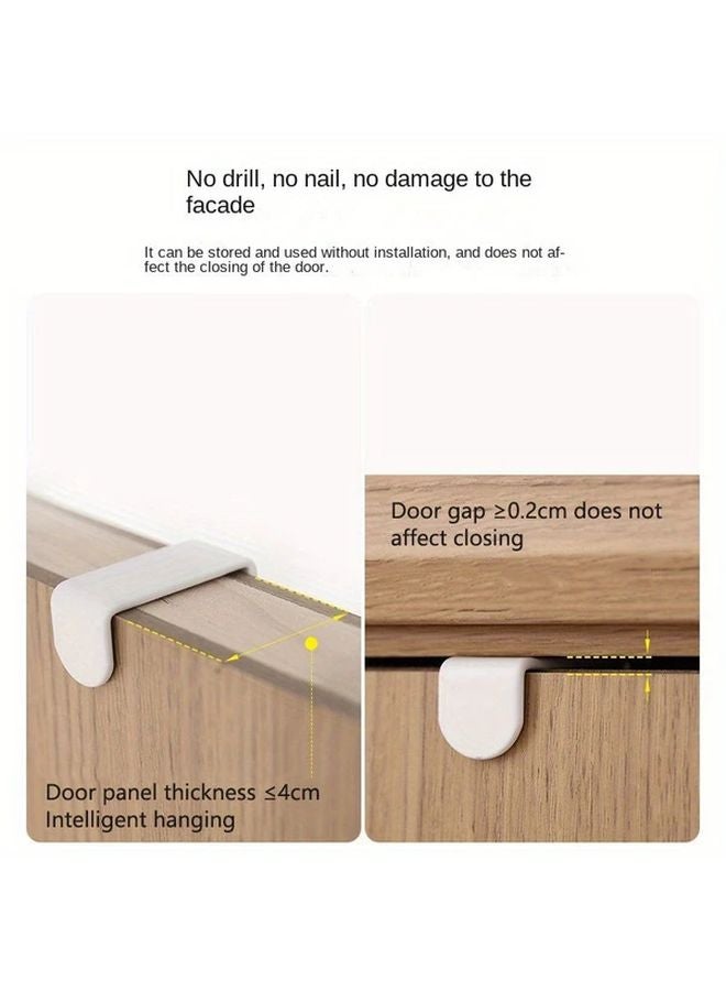 الخطافات البيضاء الثقيلة فوق الباب لا تحتاج إلى حفر، منظف يوفر المساحة - Image 5