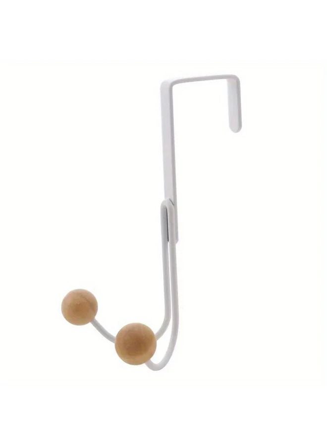 الخطافات البيضاء الثقيلة فوق الباب لا تحتاج إلى حفر، منظف يوفر المساحة - Image 1