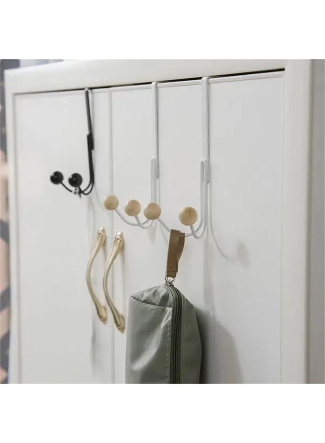 الخطافات البيضاء الثقيلة فوق الباب لا تحتاج إلى حفر، منظف يوفر المساحة - Image 2