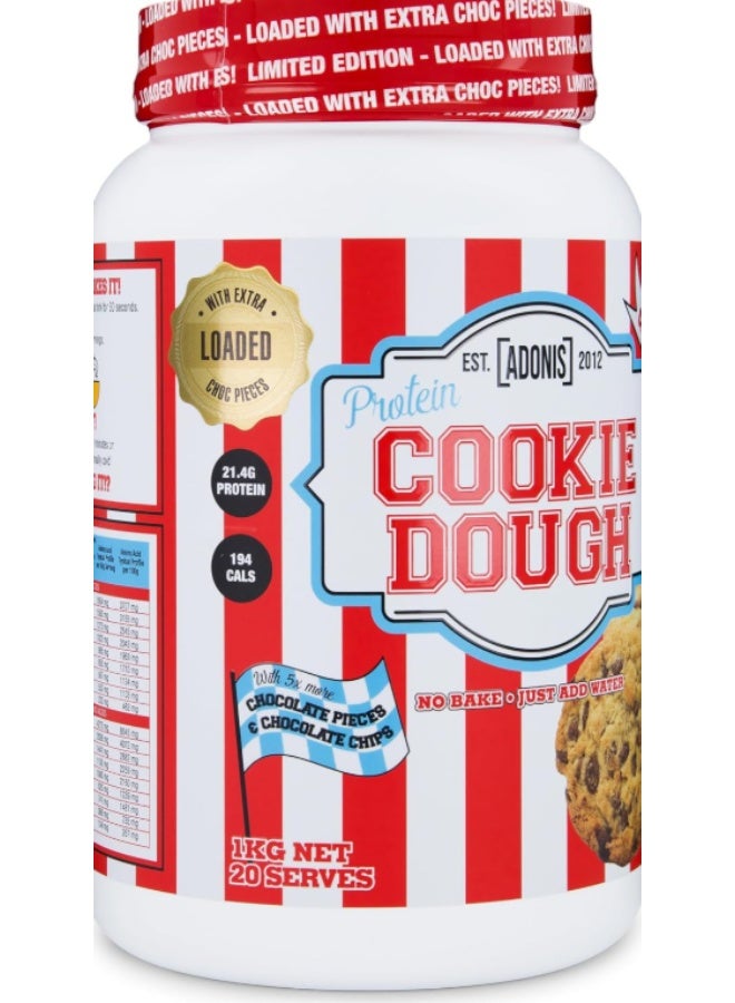 آدونیس أدونيس عجينة كوكي محشوة برقائق الشوكولاتة (Loaded Choc Chip Cookie Dough) | 1 كجم | حلوى عالية البروتين ومنخفضة الكربوهيدرات - Image 4