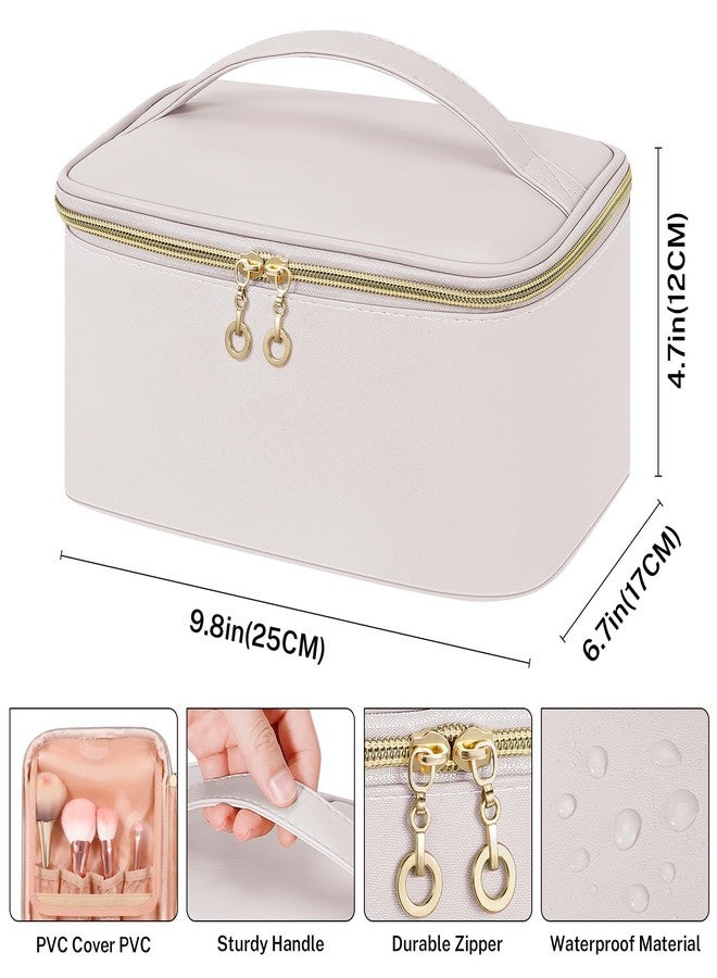 حقيبة مكياج للسفر من سينبوي، حقائب مستحضرات تجميل كبيرة السعة للنساء، حقيبة أدوات تجميل جلدية محمولة مقاومة للماء، حقيبة تنظيم مكياج مع فاصل ومقبض - Image 2