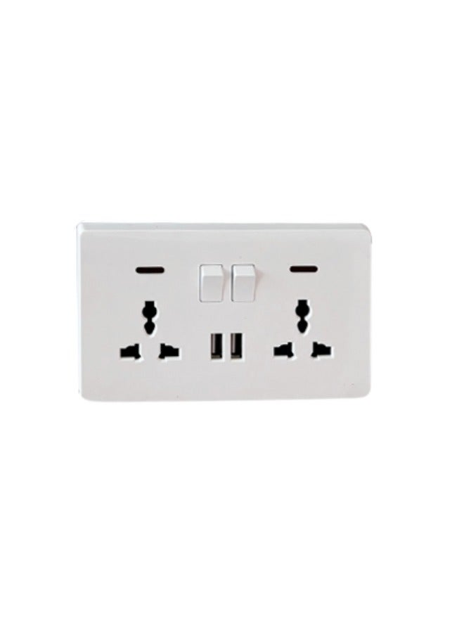 Target Dual USB Plug Wall Socket Dark White 9x6centimeter - Image 1