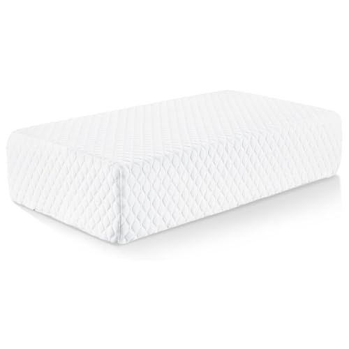 TOPPURE Cube Memory Foam Pillow for Side Sleepers (24"x12"x6" Extra Thick Pillow), Cervical Pillow for Neck and Shoulder Pain Relief, Neck Pillow, Bed Pillow with Washable Pillowcase, White - Image 1