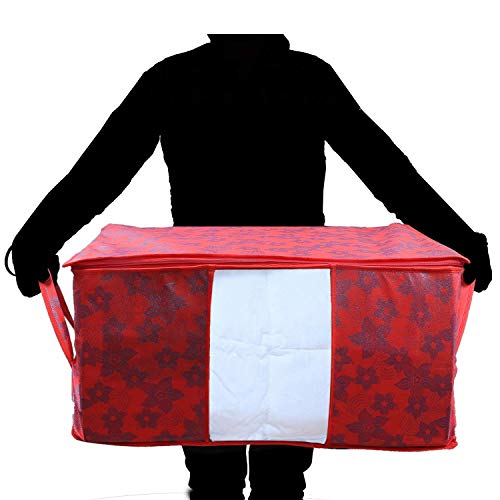 Kuber Industries Underbed Rectangular Storage Bag Organiser, Blanket Cover Set of 2 (Maroon) - Image 4