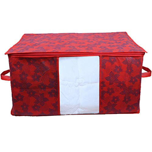 Kuber Industries Underbed Rectangular Storage Bag Organiser, Blanket Cover Set of 2 (Maroon) - Image 2