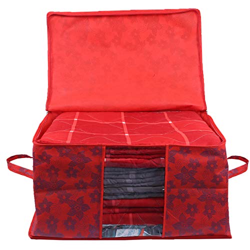 Kuber Industries Underbed Rectangular Storage Bag Organiser, Blanket Cover Set of 2 (Maroon) - Image 5